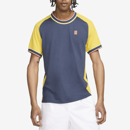 Nike耐克正品Court Heritage男士网球刺绣拼接短袖T恤FN0318-437