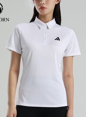 Adidas/阿迪达斯正品新款女白色跑步简约经典短袖Polo衫KS0432