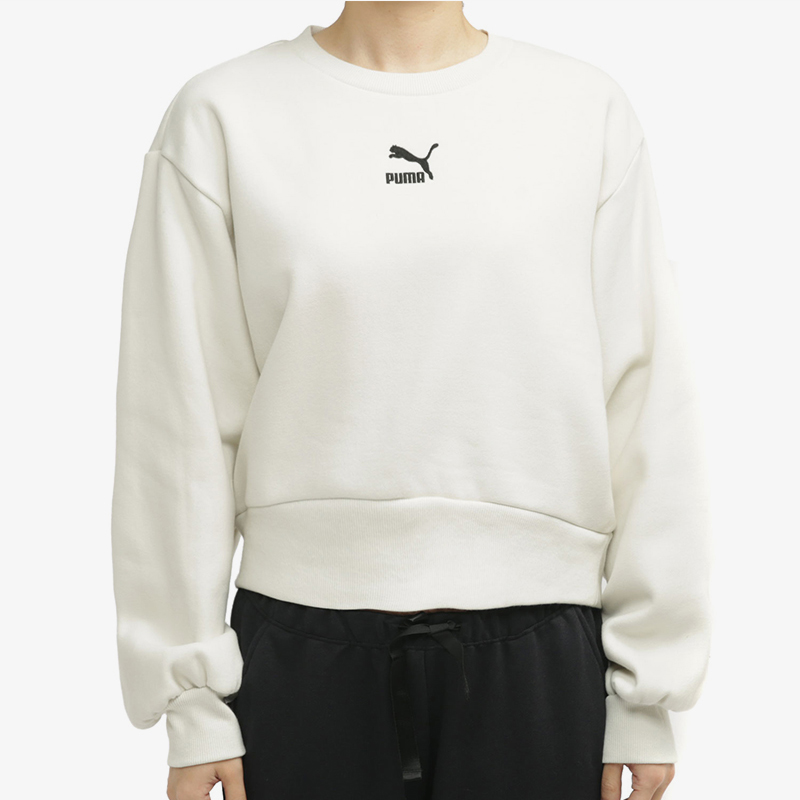 Puma/彪马正品新款加绒卫衣女子运动保暖宽松长袖套头衫 530277