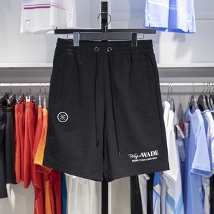 AKSU347 李宁正品 韦德系列男子字母印花防晒抑菌梭织休闲短裤