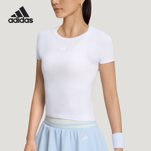 Adidas/阿迪达斯官方正品2026年女士透气时尚休闲短袖T恤LF5030