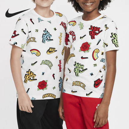 Nike/耐克正品新款大童休闲印花柔软舒适运动短袖FZ5170-100