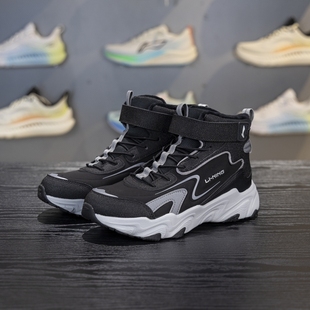 YKCU186 李宁正品 男女大童减震回弹保暖高帮运动休闲鞋 新款 冬季