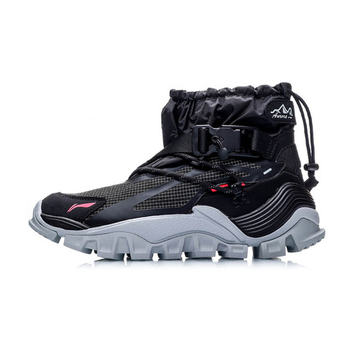 李宁纽约时装周走秀款极光山行男子高帮减震透气休闲鞋AGLP155