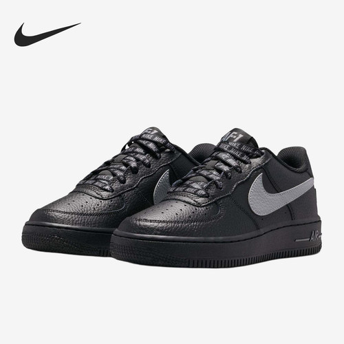 Nike/耐克正品AirForce1新款儿童黑灰色校园板鞋IR0270-001
