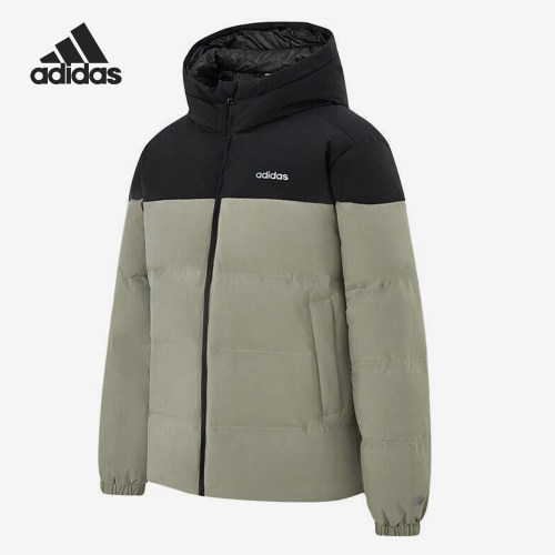 Adidas/阿迪达斯正品2025冬季款男士休闲连帽拼接羽绒服KC2155