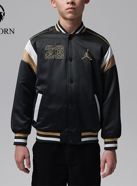 Nike/耐克正品JORDAN大童休闲拼接刺绣立领运动外套IU5375-010