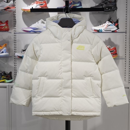 李宁正品户外系列女大童蓬松保暖宽松百搭连帽羽绒服YYMU054-2