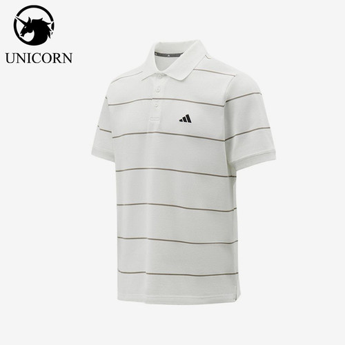 Adidas/阿迪达斯正品新款男白灰色条纹翻领经典短袖Polo衫KS0420