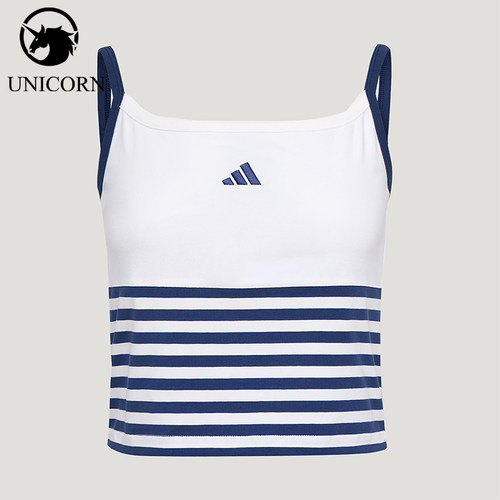 Adidas/阿迪达斯正品夏季女士经典条纹透气休闲背心吊带KZ4199