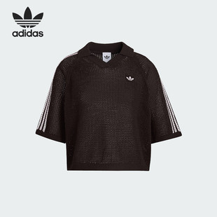 Adidas/阿迪达斯正品三叶草女士时尚经典针织运动POLO衫KE0198
