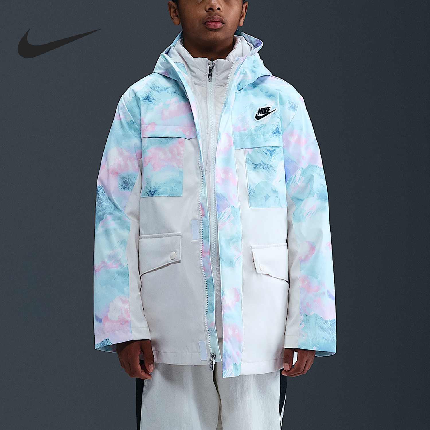 Nike/耐克正品2025冬季大童运动三合一两件套羽绒服IQ9989-988