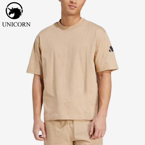 Adidas/阿迪达斯官方正品S新款男卡其黑色运动休闲短袖T恤JX5666