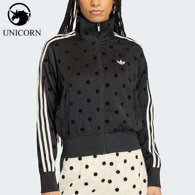 Adidas/阿迪达斯官方正品三叶草新款女黑白色时尚夹克外套KV1166