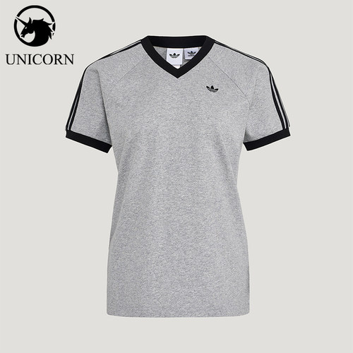 Adidas/阿迪达斯正品三叶草VNECKT-SHIRT新款女经典短袖T恤KU4771