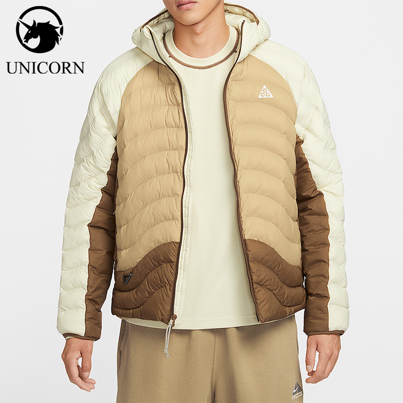 Nike/耐克正品Therma-FIT男士运动拼接保暖连帽棉服HJ3736-229