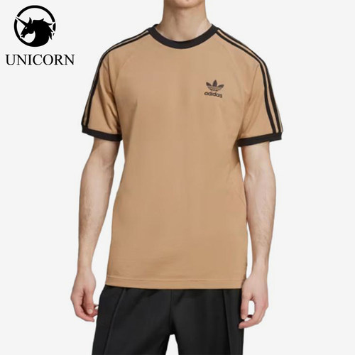 Adidas/阿迪达斯正品三叶草男士三条纹圆领修身短袖T恤JY1370