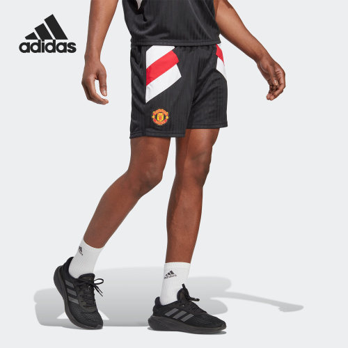 Adidas/阿迪达斯正品曼联足球男子休闲文化五分裤短裤HT2001