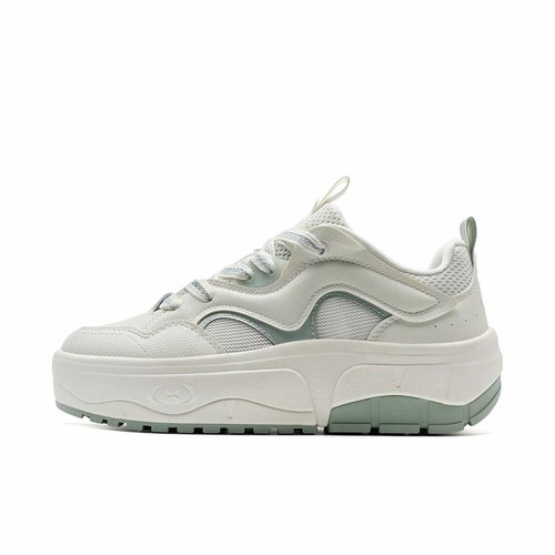 特步棉花糖2025夏季女子时尚厚底百搭耐磨休闲板鞋875218310003