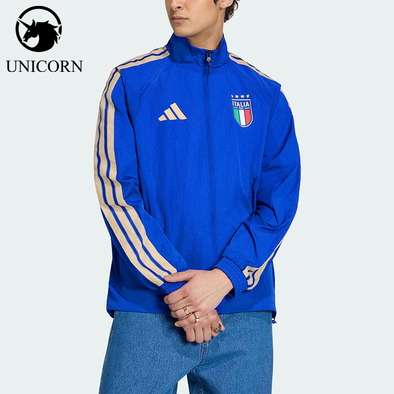 Adidas/阿迪达斯正品意大利队足球男士经典立领夹克外套JY9602