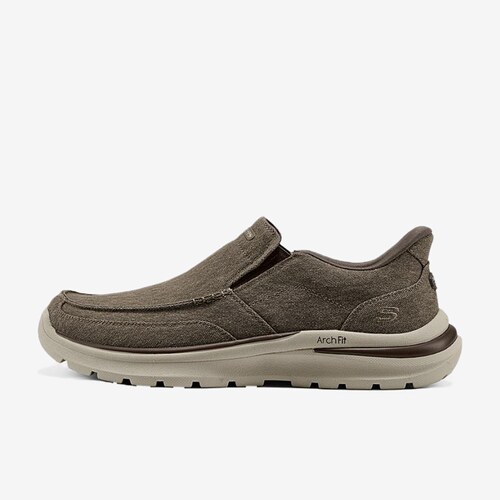 Skechers斯凯奇正品Casual Canvas男款低帮生活休闲鞋205490-BRN