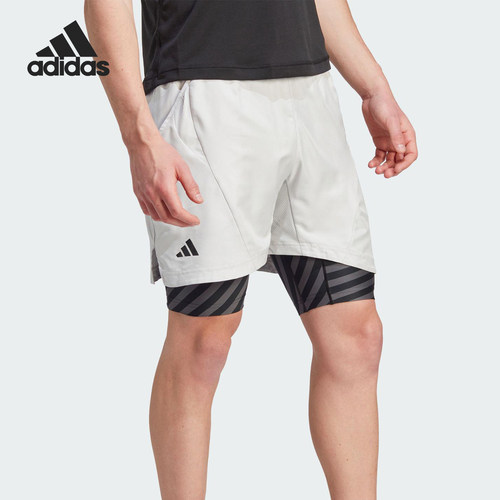 Adidas/阿迪达斯正品AeroreadyTwo-In-OnePro网球经典短裤IU3204
