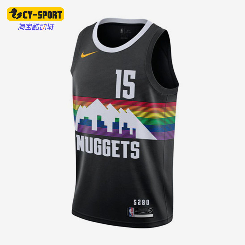 Nike/耐克正品19-20赛季掘金队男子运动篮球球衣AV4634-010