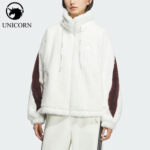 Adidas/阿迪达斯正品2025秋季款女士日常保暖运动宽松外套KC0079