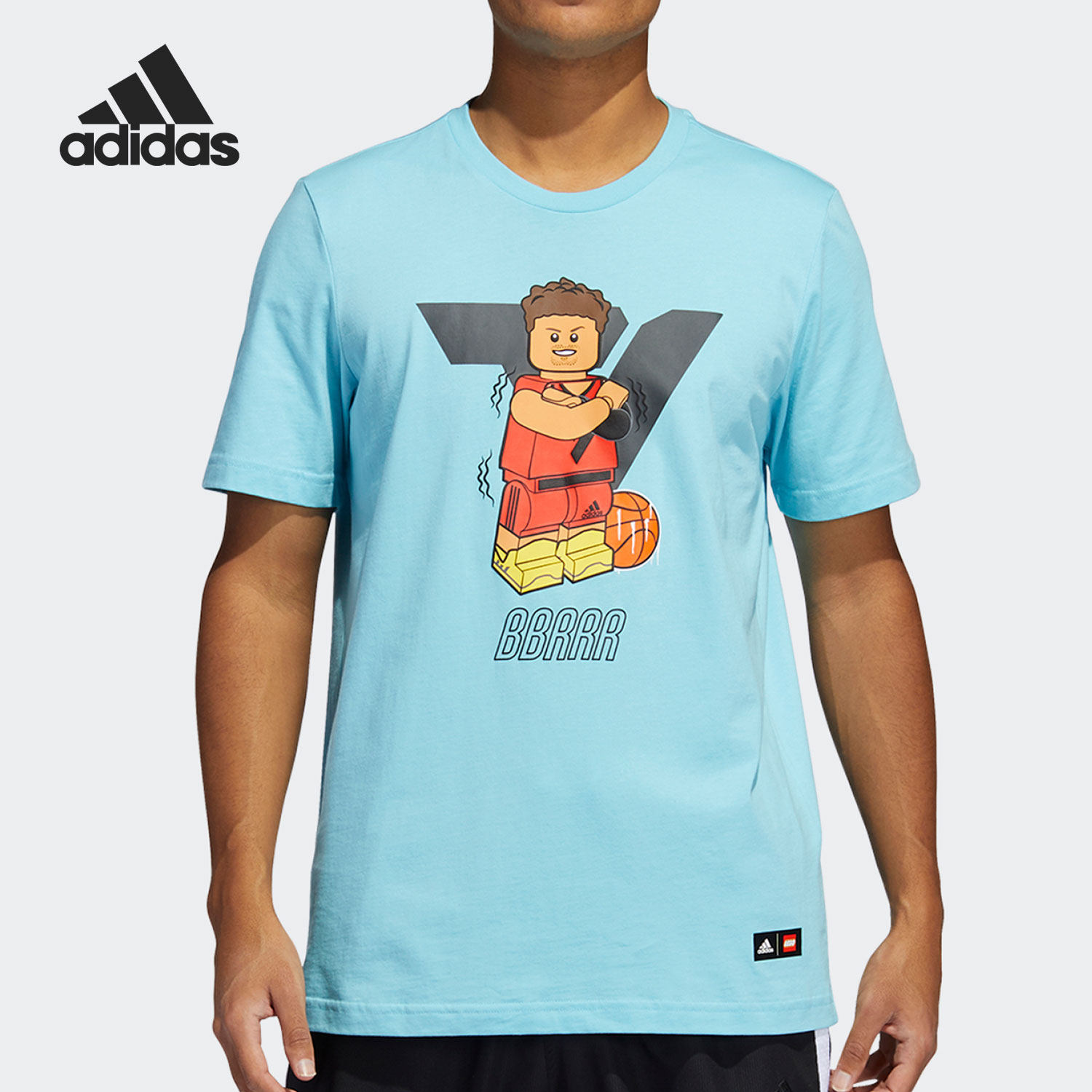 Adidas/阿迪达斯正品新款乐高积木联名男子篮球运动短袖T恤GU2717