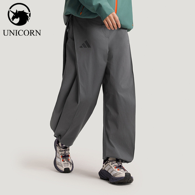 Adidas/阿迪达斯正品2026女士休闲户外徒步拒水直筒长裤KD4400