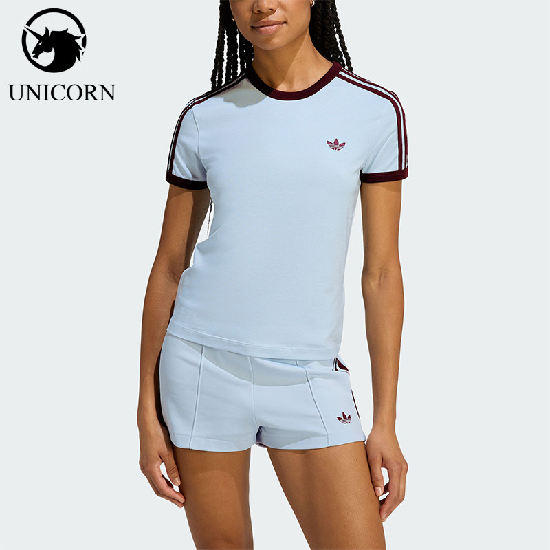 Adidas/阿迪达斯正品三叶草女士圆领经典修身透气运动短袖KD3684图片