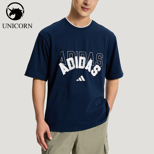 Adidas/阿迪达斯官方正品U 2IN1 T-SHIRT男女二合一短袖T恤KX0515