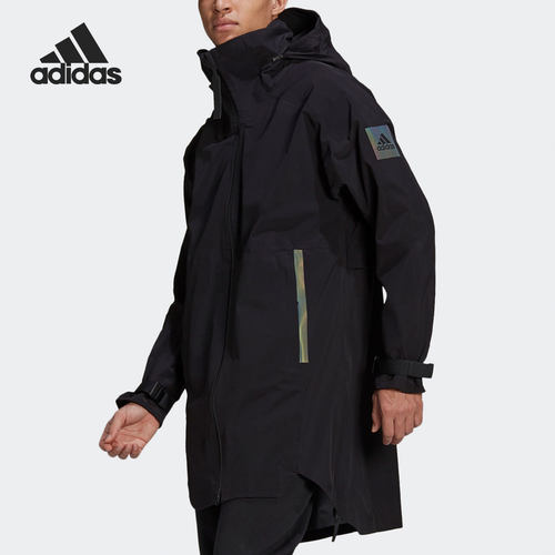 Adidas/阿迪达斯正品男子户外中长款连帽运动夹克外套 GP7852