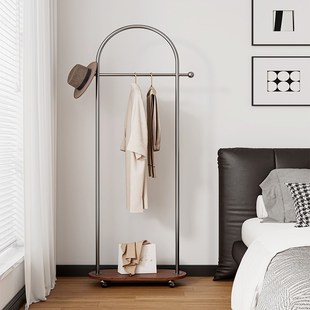 中古风衣架落地式家用客厅卧室简易衣帽架入户门厅可移动挂衣架子