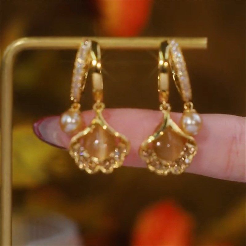 三生有杏银杏叶珍珠耳扣耳环女气质高级感轻奢显脸瘦网红爆款耳饰,饰品/流行首饰/时尚饰品新,耳环,淘宝优惠券,粉丝福利购,淘宝优惠卷