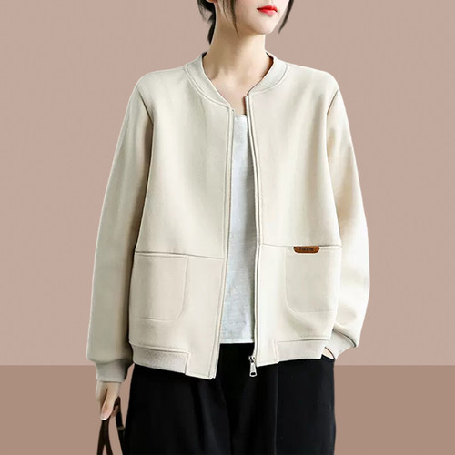2024春秋季新款女士短外套爆款女装棒球服短款小个子上衣洋气开衫
