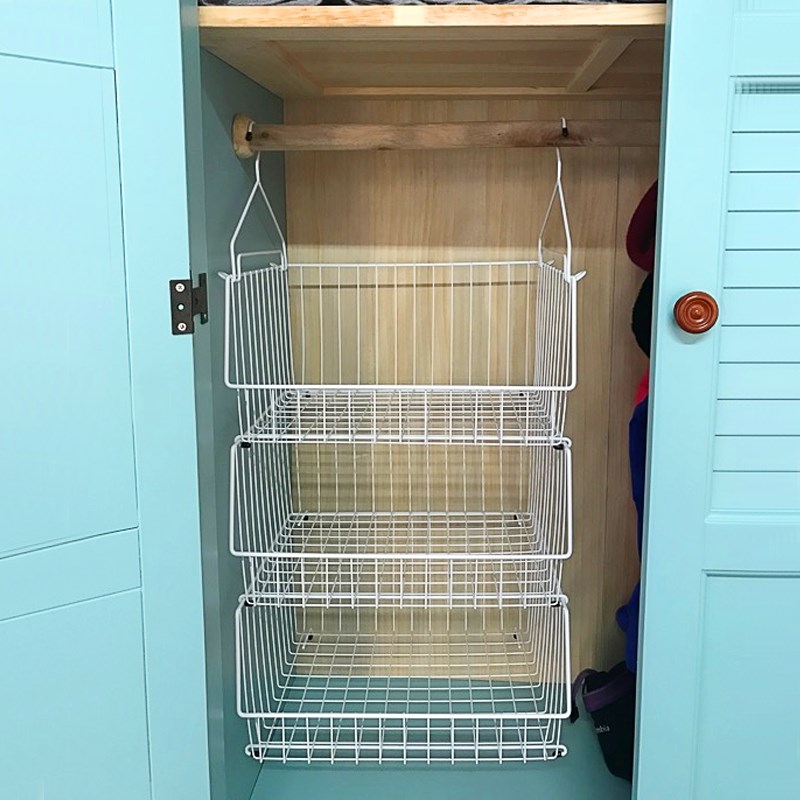 衣柜分层隔板收纳筐悬挂式衣服裤袜储物篮柜子架卧室整理内置物架