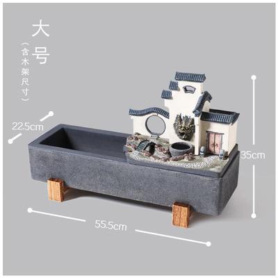 客厅流水水景鱼缸摆件江南桌面z招财办公室新加湿器摆家居小中式