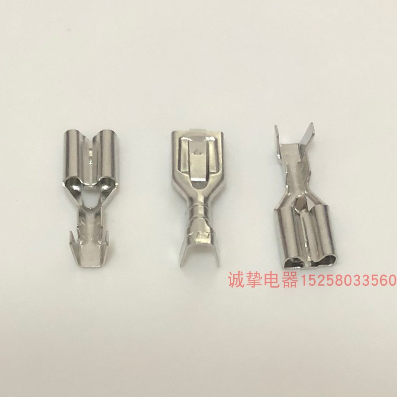 63插簧带锁B脚0l4mm2000只四脚冷压端子汽车接插件电瓶车接线片