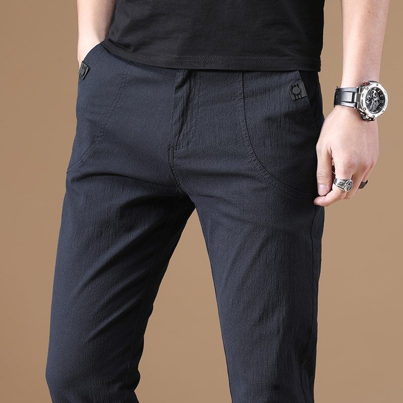 纯棉亚麻棉麻夏裤薄款透气青年休闲小脚男士夏天修身夏季裤子长裤,男装,休闲裤,淘宝优惠券,粉丝福利购,淘宝优惠卷