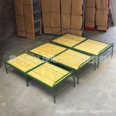 可携式民政救援折叠床单人竹条床D防疫救灾主板床竹制两折折叠床