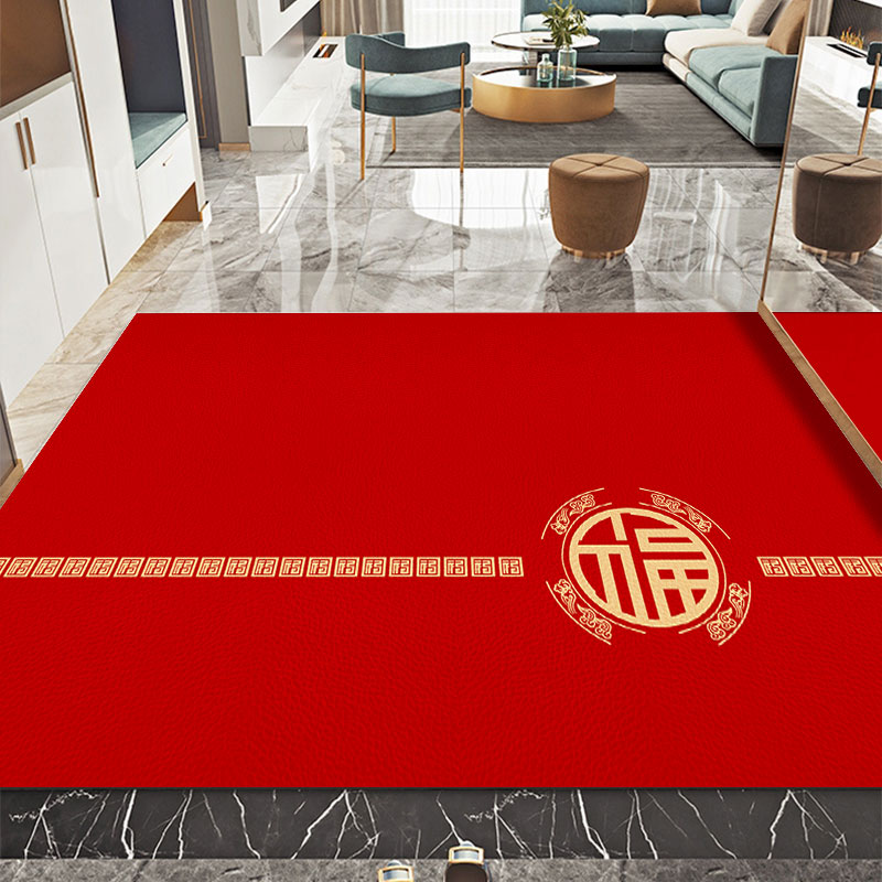 进门地垫pvfc可擦免洗入户门垫中式门口脚垫玄关皮革X防滑防水地