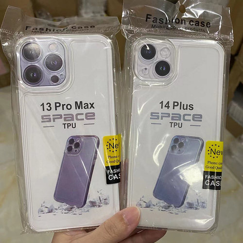 耐黄太空壳适用iPhone17ProMax苹果16/15pro防摔太空壳Plus透明TPU精孔14 13 12防摔保护套