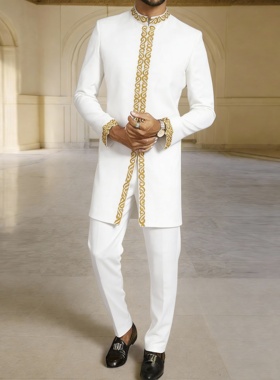 Muslim Men Clothing阿拉伯男士套装非洲服饰刺绣宽松穆斯林礼服