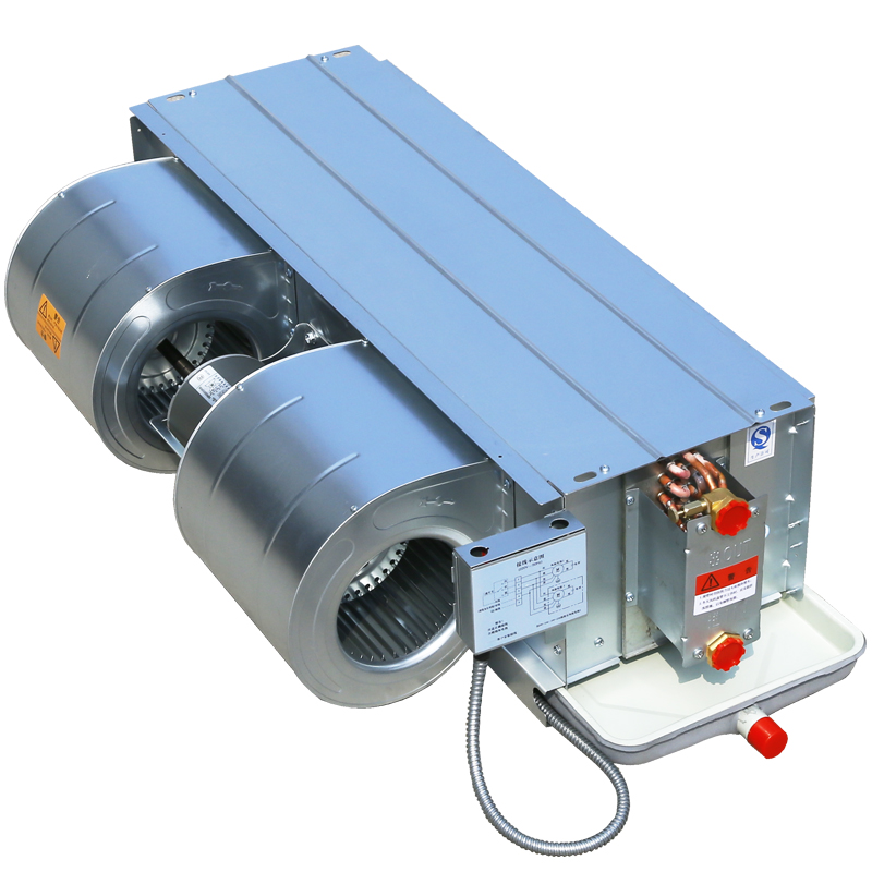 卧式暗装风机盘管中央水空调医院酒店风管机井水盘管机交换散热器