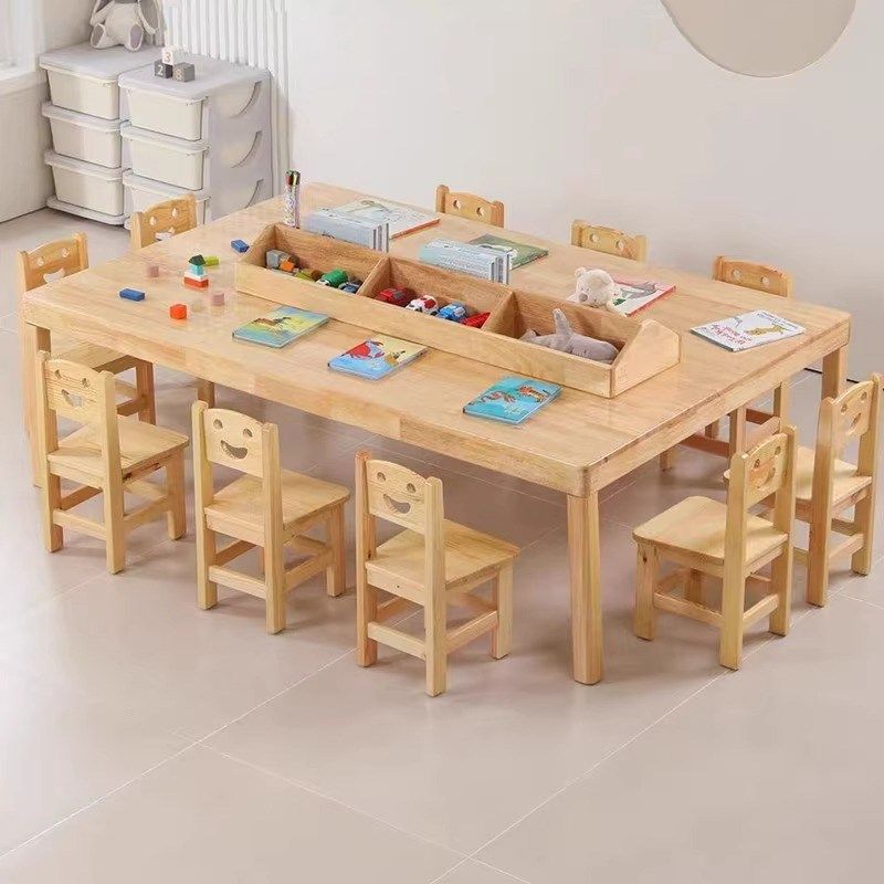 实木美工桌椅装幼儿园美术桌子椅子樟子松绘画桌橡木早教桌定制,住宅家具,儿童桌（原婴童）,淘宝优惠券,粉丝福利购,淘宝优惠卷