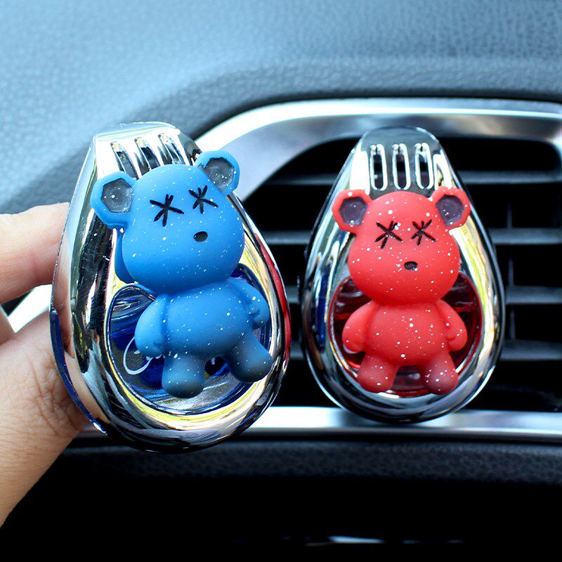 暴力熊汽车出风口香水卡通车载香薰车内香氛夹装饰用品女