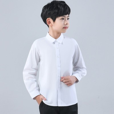 小学生校服白衬衫学院风男孩纯棉男童白衬衣长袖儿童钢琴表演礼服