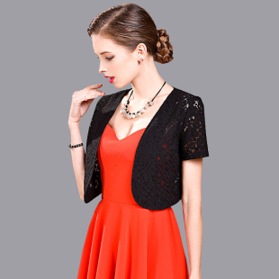 开衫 蕾丝小披肩女2021夏装 修身 短款 外套百搭镂空坎肩裙子外搭 新款