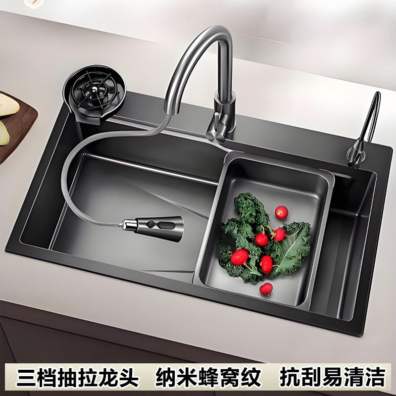 【加厚4MM】厨房水槽大单槽洗碗池304不锈钢洗菜盆台下盆水池家用
